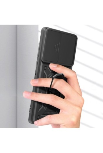 Cover con anello Motorola Edge 50 Fusion Antiurto con copertura della fotocamera Nero Mayaxess