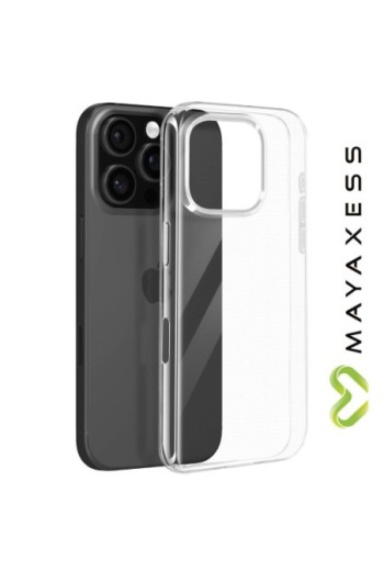 Cover iPhone 16 Pro Silicone flessibile Trasparente Mayaxess
