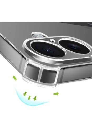 Cover iPhone 16 Plus Angoli del paraurti rinforzati Trasparente Mayaxess