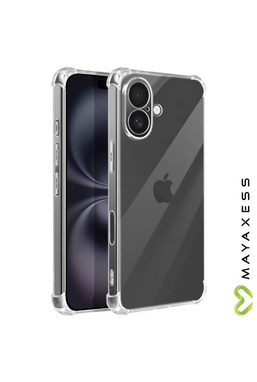 Cover iPhone 16 Angoli del paraurti rinforzati Trasparente Mayaxess