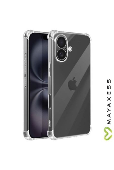 Cover iPhone 16 Angoli del paraurti rinforzati Trasparente Mayaxess