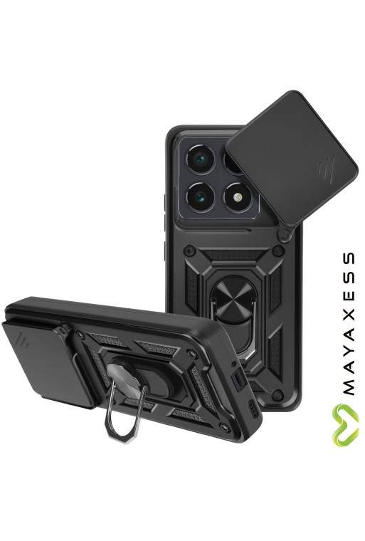 Cover con anello Xiaomi 14T Pro Antiurto con copertura per fotocamera Nero Mayaxess