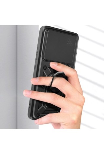 Cover con anello Xiaomi 14T Antiurto con copertura per fotocamera Nero Mayaxess