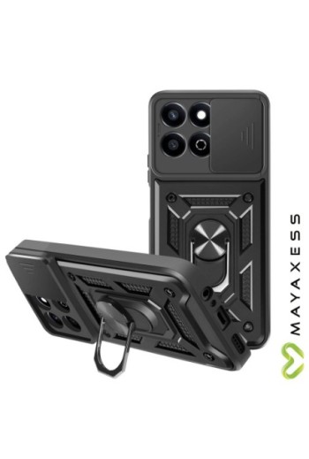 Cover con anello Honor 200 Smart Antiurto con copertura per fotocamera Nero Mayaxess