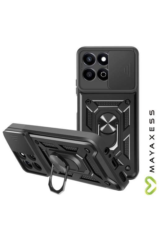Cover con anello Honor 200 Smart Antiurto con copertura per fotocamera Nero Mayaxess