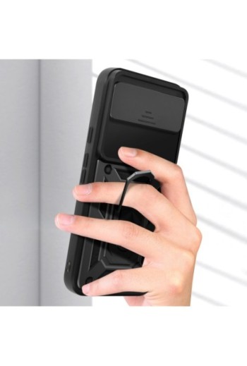 Cover con anello Google Pixel 9 Pro XL Antiurto con copertura per fotocamera Nero Mayaxess