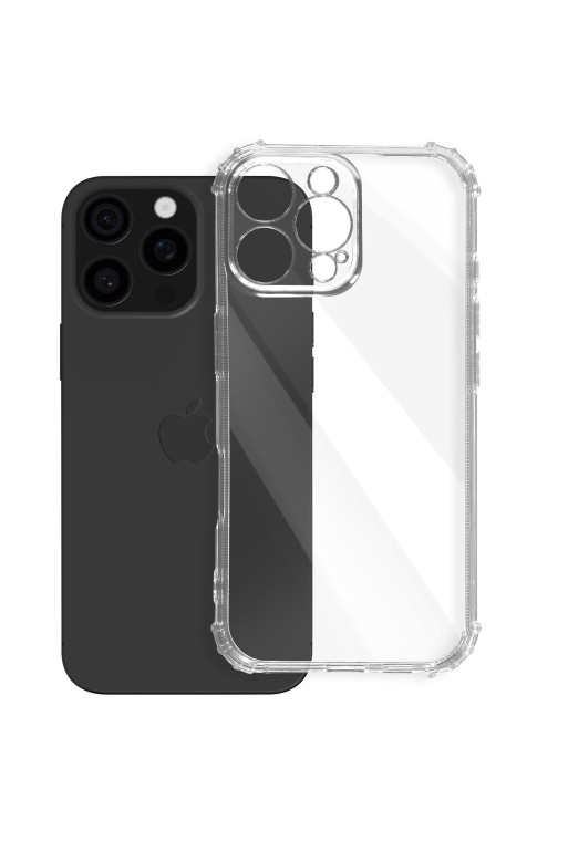 Cover anti-urto per iPhone 16 Pro Max trasparente flessibile