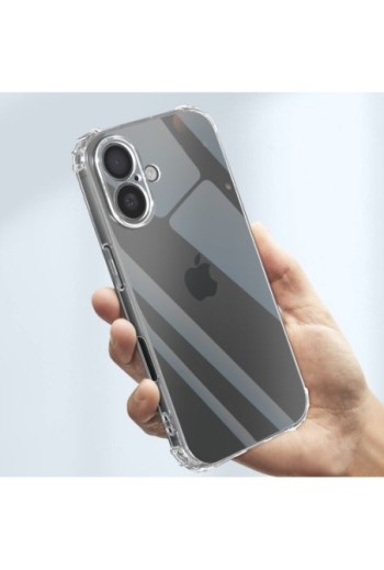 Cover anti-urto per iPhone 16 Plus trasparente flessibile