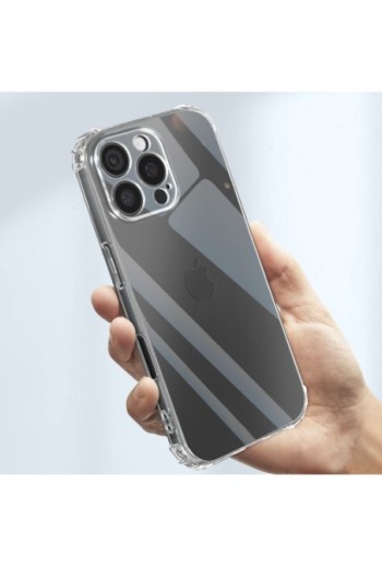 Cover anti-urto per iPhone 16 Pro trasparente flessibile