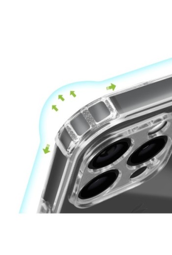 Cover anti-urto per iPhone 16 Pro trasparente flessibile
