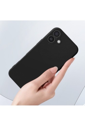 Cover per iPhone 16 soft-touch flessibile - nera