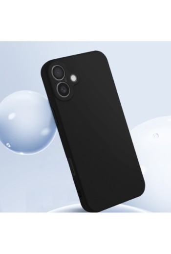 Cover per iPhone 16 soft-touch flessibile - nera