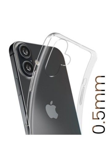 Cover per iPhone 16 trasparente ultrasottile 0 5 mm e anti-urto