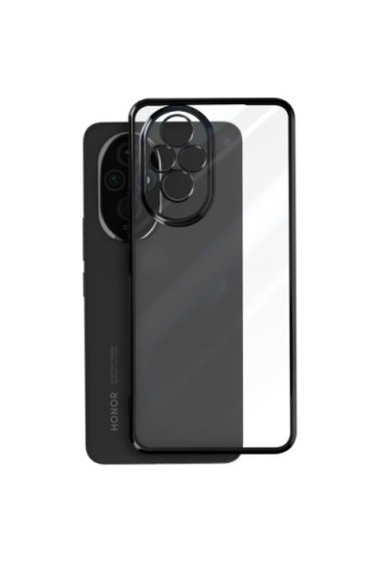 Cover per Honor 200 Pro trasparente bordo nero cromato