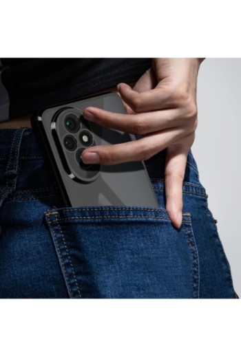 Cover per Honor 200 trasparente bordo nero cromato