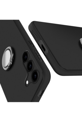 Cover con anello per Samsung Galaxy S24 FE supporto magnetico - nera