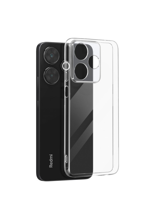 Cover in silicone per Xiaomi Redmi 13 fotocamera protetta - trasparente