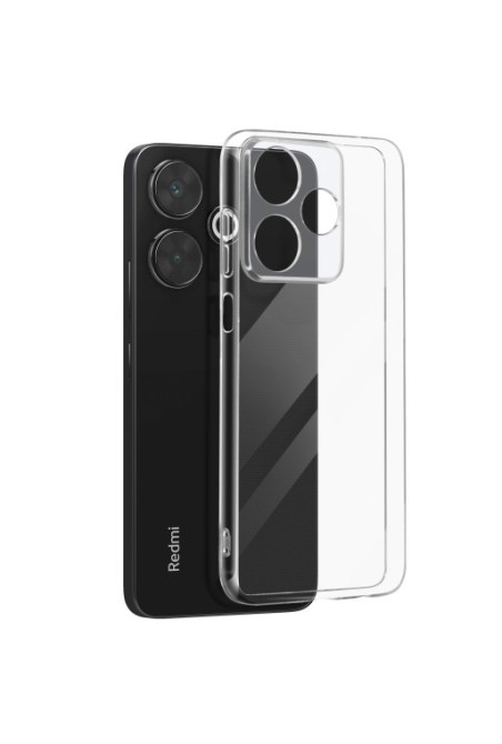 Cover in silicone per Xiaomi Redmi 13 fotocamera protetta - trasparente