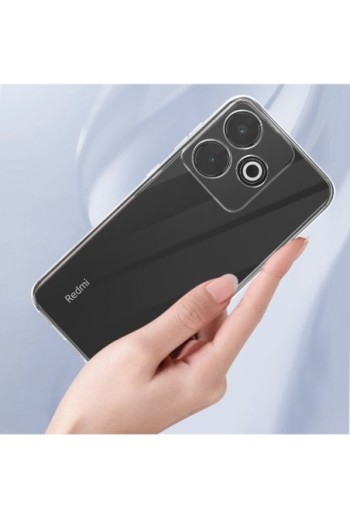 Cover in silicone per Xiaomi Redmi 13 fotocamera protetta - trasparente