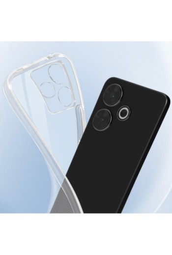 Cover in silicone per Xiaomi Redmi 13 fotocamera protetta - trasparente