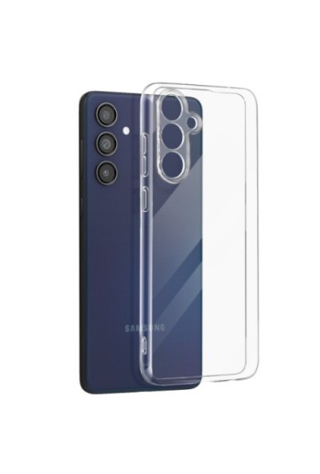 Cover in silicone per Samsung Galaxy M55 fotocamera protetta - trasparente