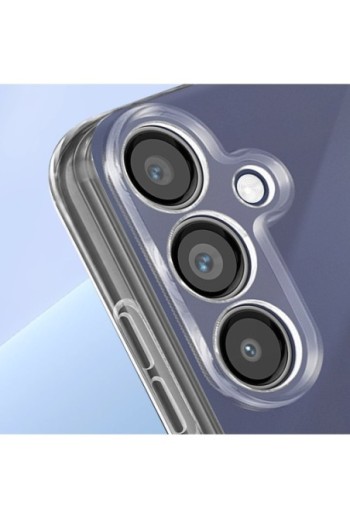 Cover in silicone per Samsung Galaxy M55 fotocamera protetta - trasparente