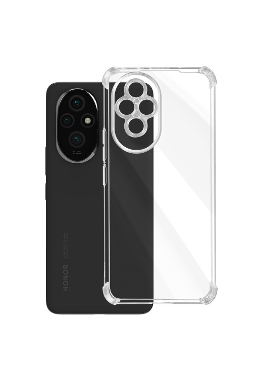 Cover anti-urto per Honor 200 bumper flessibile - angoli rinforzati trasparente