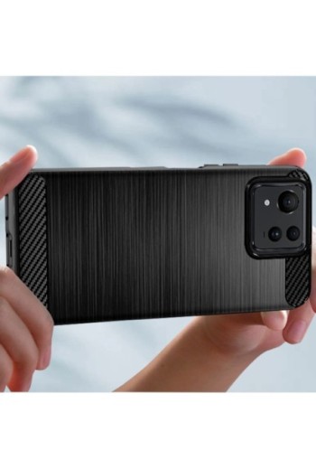 Cover effetto carbonio per Asus Zenfone 11 Ultra flessibile - design spazzolato nera