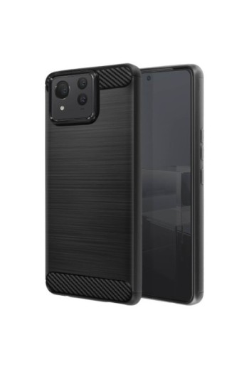 Cover effetto carbonio per Asus Zenfone 11 Ultra flessibile - design spazzolato nera