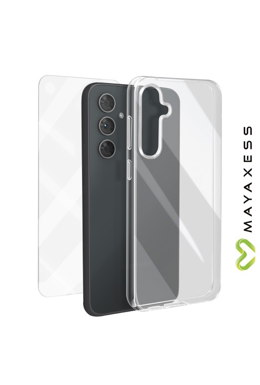 Cover per Samsung Galaxy A54 5G + vetro temperato trasparente - protezione completa Mayaxess