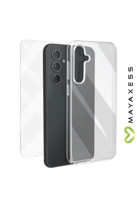 Cover per Samsung Galaxy A54 5G + vetro temperato trasparente - protezione completa Mayaxess