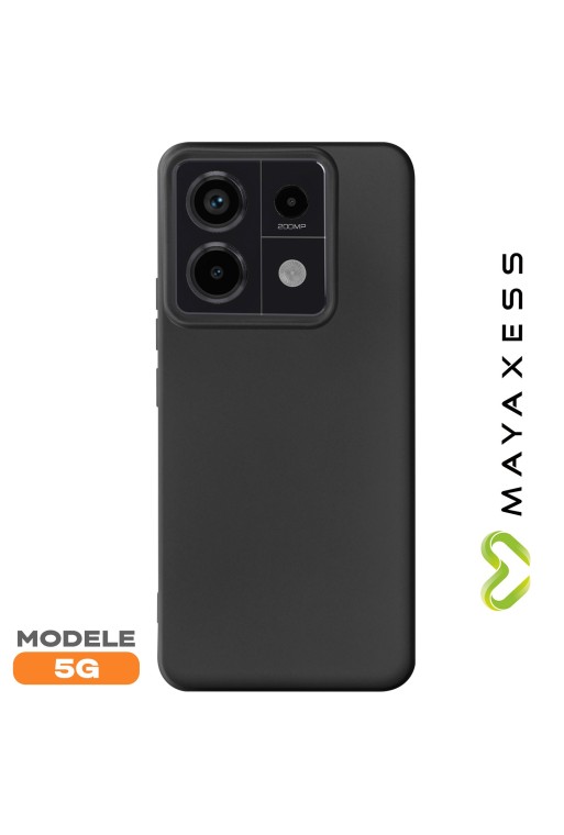 Cover in silicone per Xiaomi Redmi Note 13 Pro 5G Mayaxess protezione flessibile - nera