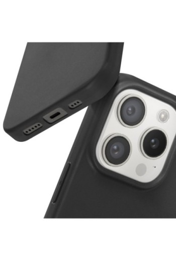 Cover in silicone per iPhone 15 Pro Mayaxess protezione flessibile - nera