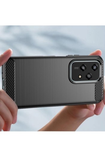 Cover effetto carbonio per Honor 200 Lite flessibile - design spazzolato nera