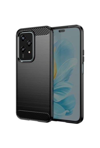 Cover effetto carbonio per Honor 200 Lite flessibile - design spazzolato nera
