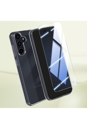 Cover per Samsung Galaxy A55 + vetro temperato trasparente - protezione completa Mayaxess
