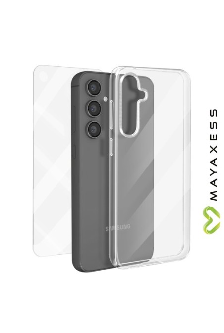 Cover per Samsung Galaxy S23 FE + vetro temperato trasparente - protezione completa Mayaxess