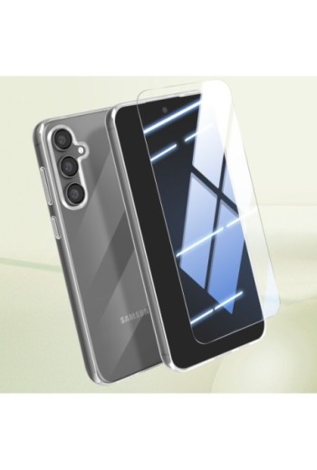 Cover per Samsung Galaxy S23 FE + vetro temperato trasparente - protezione completa Mayaxess