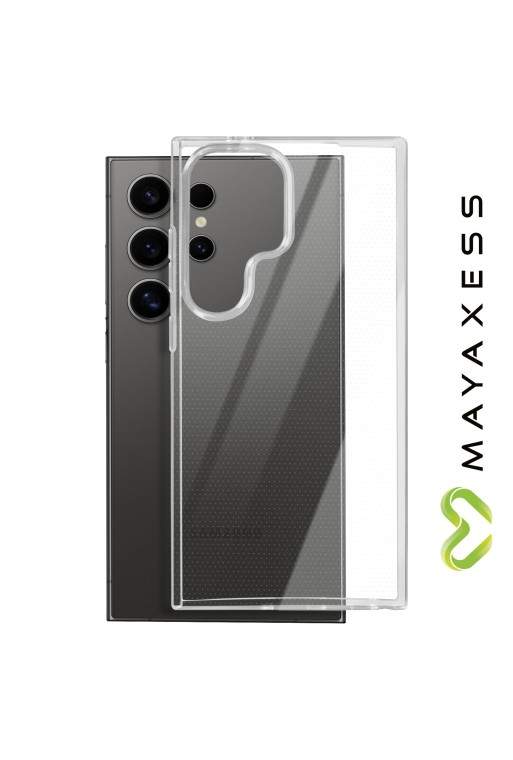 Cover in silicone per Samsung Galaxy S24 Ultra protezione flessibile Mayaxess - trasparente