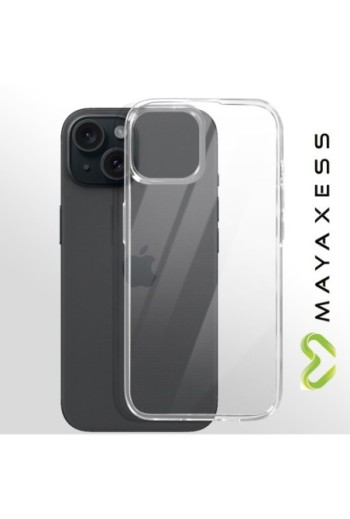 Cover in silicone per iPhone 15 protezione flessibile Mayaxess - trasparente