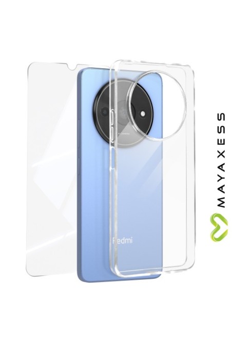 Cover per Xiaomi Redmi A3 + vetro temperato trasparente - protezione completa Mayaxess