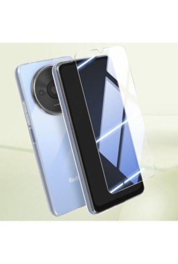 Cover per Xiaomi Redmi A3 + vetro temperato trasparente - protezione completa Mayaxess