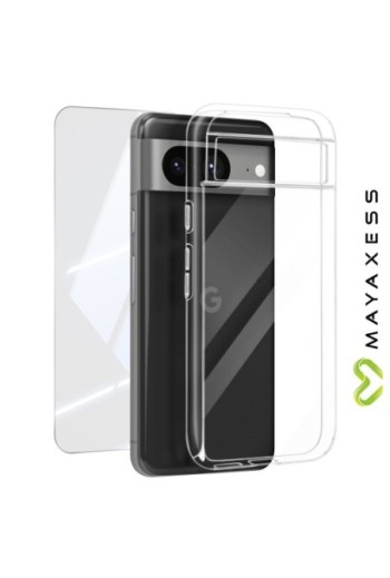 Cover per Google Pixel 8 + vetro temperato trasparente - protezione completa Mayaxess