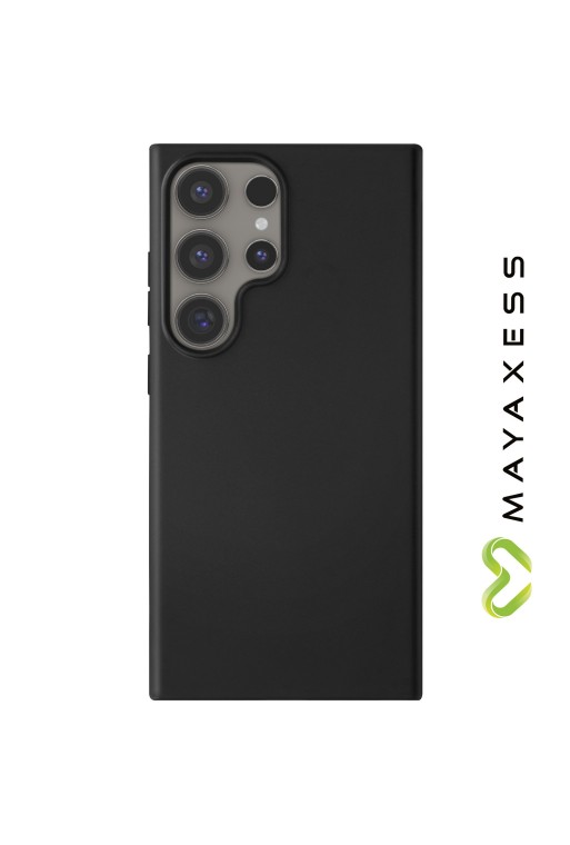 Cover in silicone per Samsung Galaxy S24 Ultra Mayaxess protezione flessibile - nera