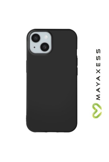 Cover in silicone per iPhone 15 Mayaxess protezione flessibile - nera