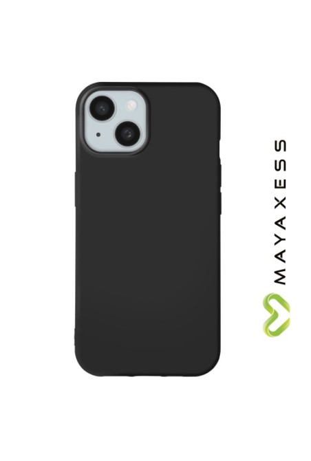 Cover in silicone per iPhone 15 Mayaxess protezione flessibile - nera