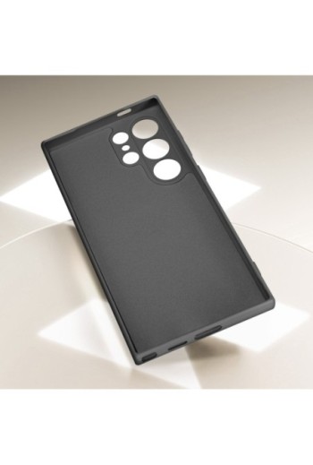 Cover con anello per Samsung Galaxy S24 Ultra protezione flessibile - silicone nera