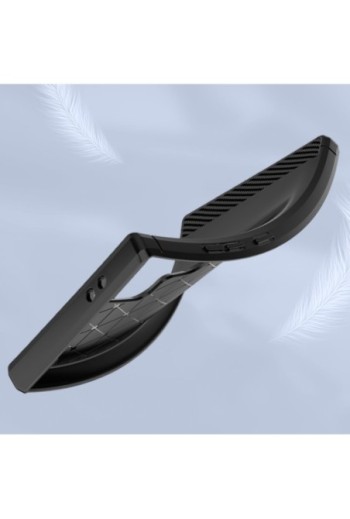 Cover per Samsung Galaxy S24 Ultra flessibile effetto carbonio e spazzolato - nera