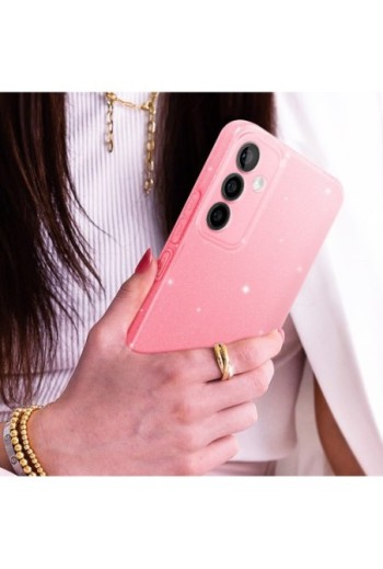 Cover in silicone per Samsung Galaxy S23 FE design glitterato - rosa