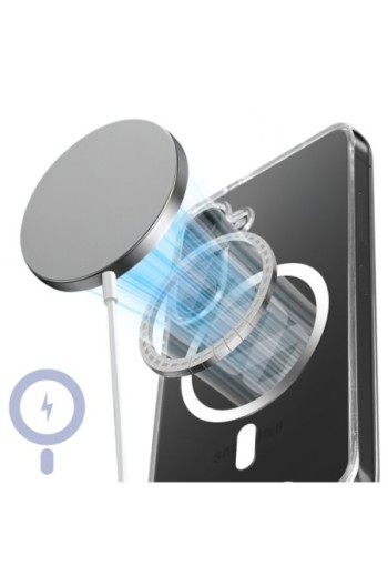 Cover MagSafe per Samsung S24 / S25 semirigida anti-urto - trasparente anti-ingiallimento